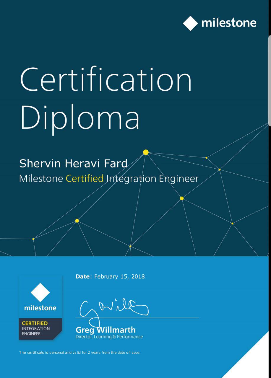 Shervin Heravi Fard Milestone Certified Integration Engineer