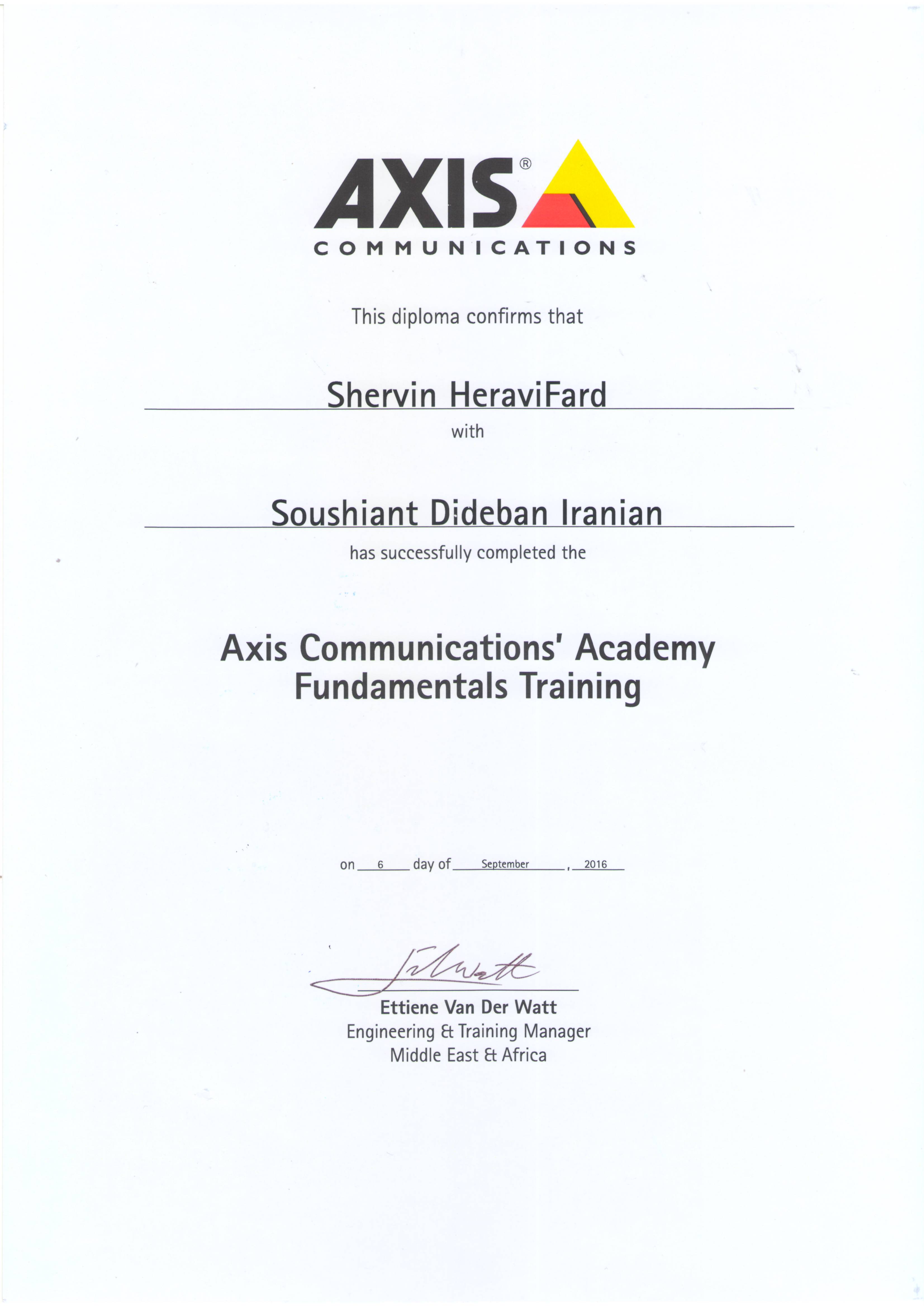  Axis Communications Academy Fundamentals Training 1